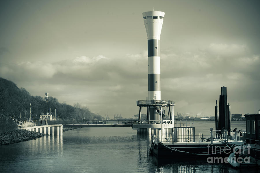 New lighthouse on the banks of the Elbe Photograph by Marina Usmanskaya