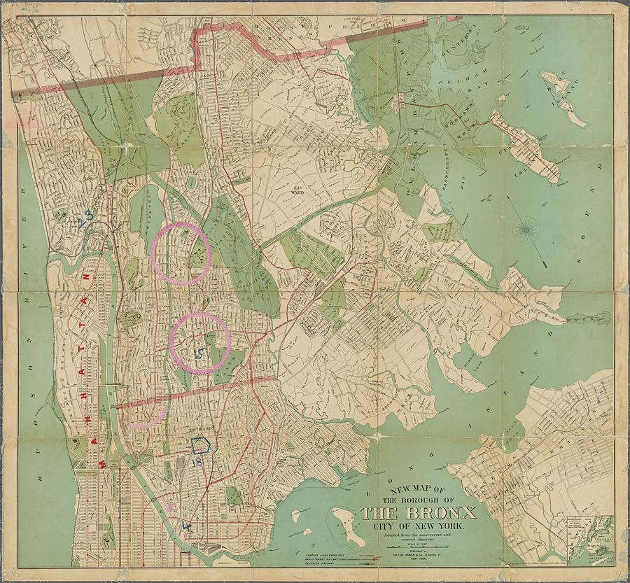 New Map of the Borough of the Bronx, City of New York . . . Circular ...