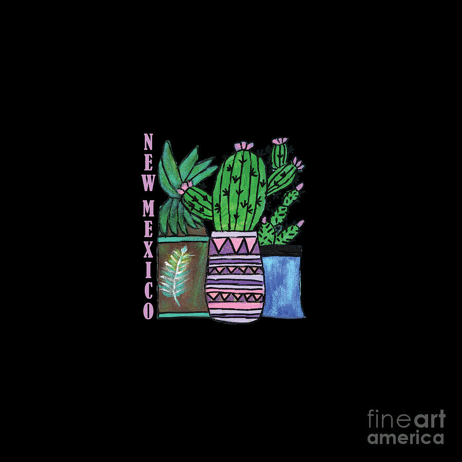 New Mexico Cactus Garden Painting by Carol Eliassen