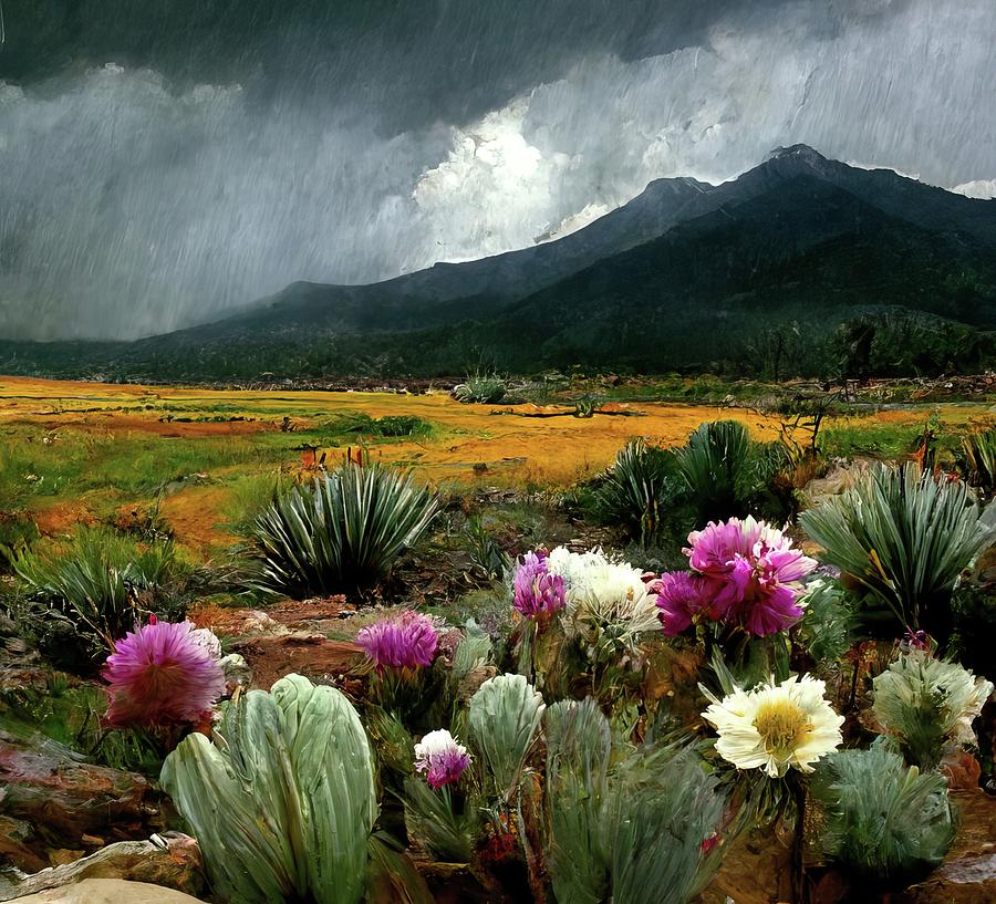 New Mexico Desert Landscape Digital Art by Rebecca Herranen