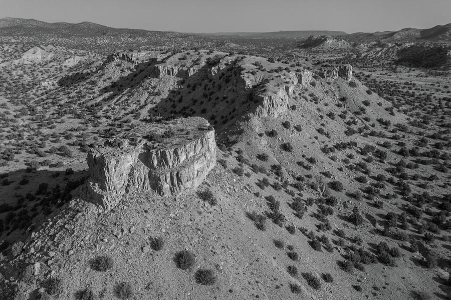 New Mexico from above Black and white Photograph by John McGraw