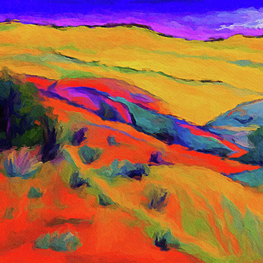 New Mexico hills and bushes Digital Art by Tatiana Travelways