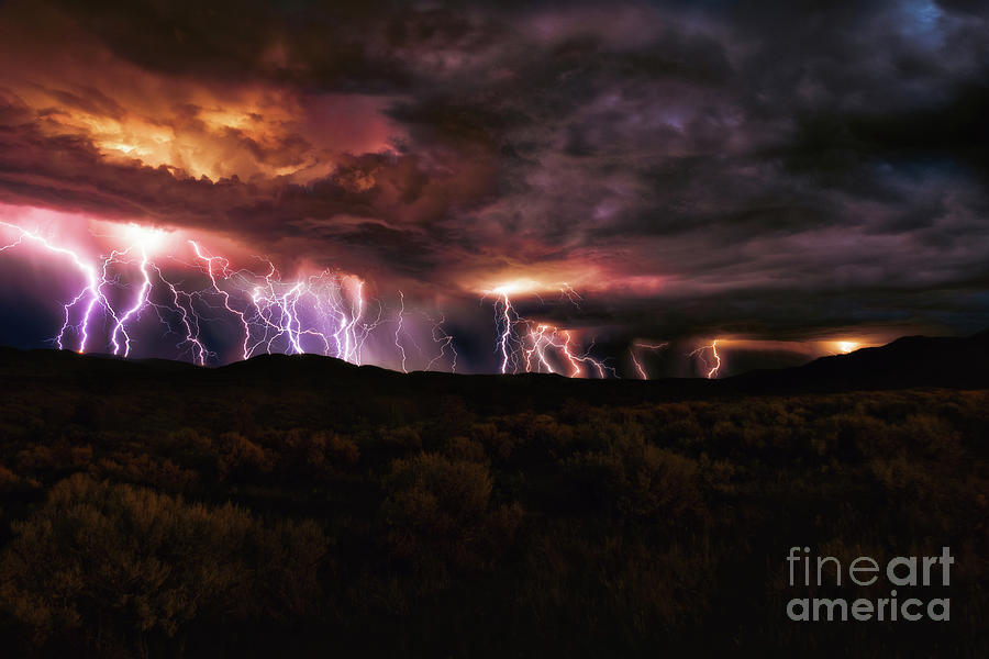 New Mexico Lightning Show 1 Photograph by Elijah Rael - Pixels