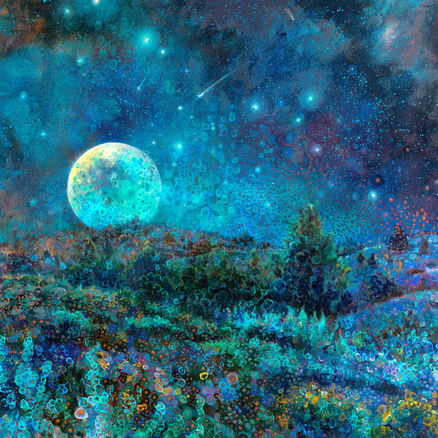 Desert Painting - New Mexico Moonrise by Iris Scott