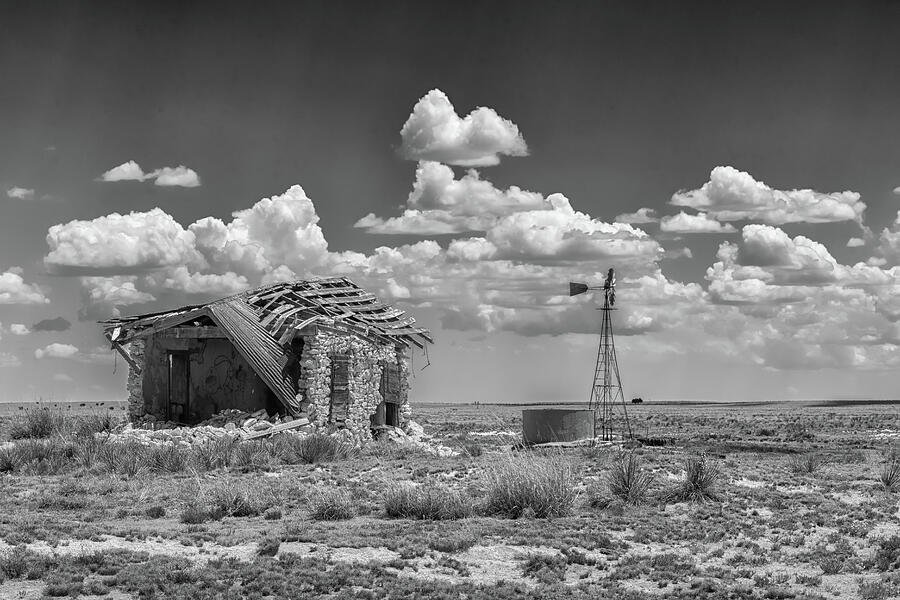 New Mexico Ruins with Windmill Photograph by James Barber