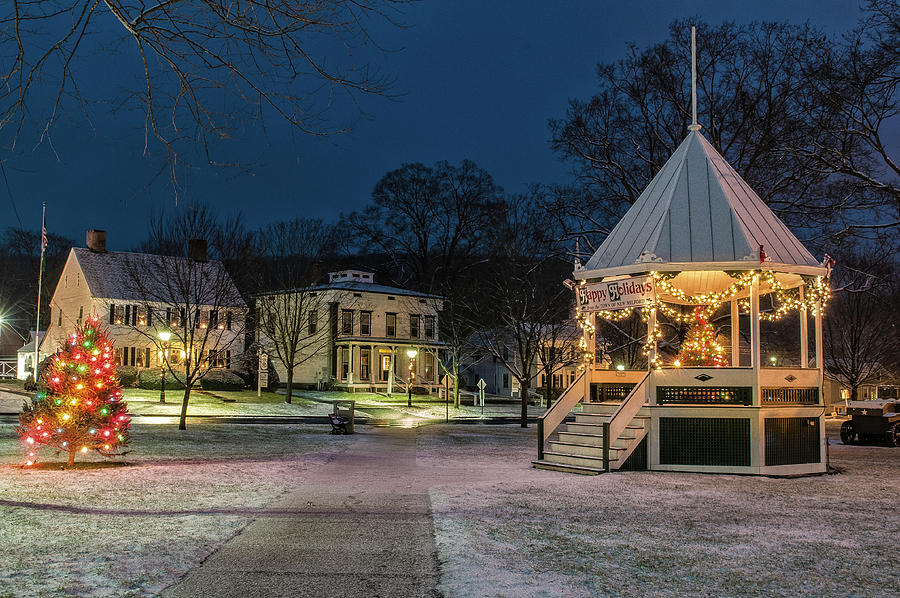 Christmas Photograph - New Milford Village Green - Christmas Morning by Photos by Thom