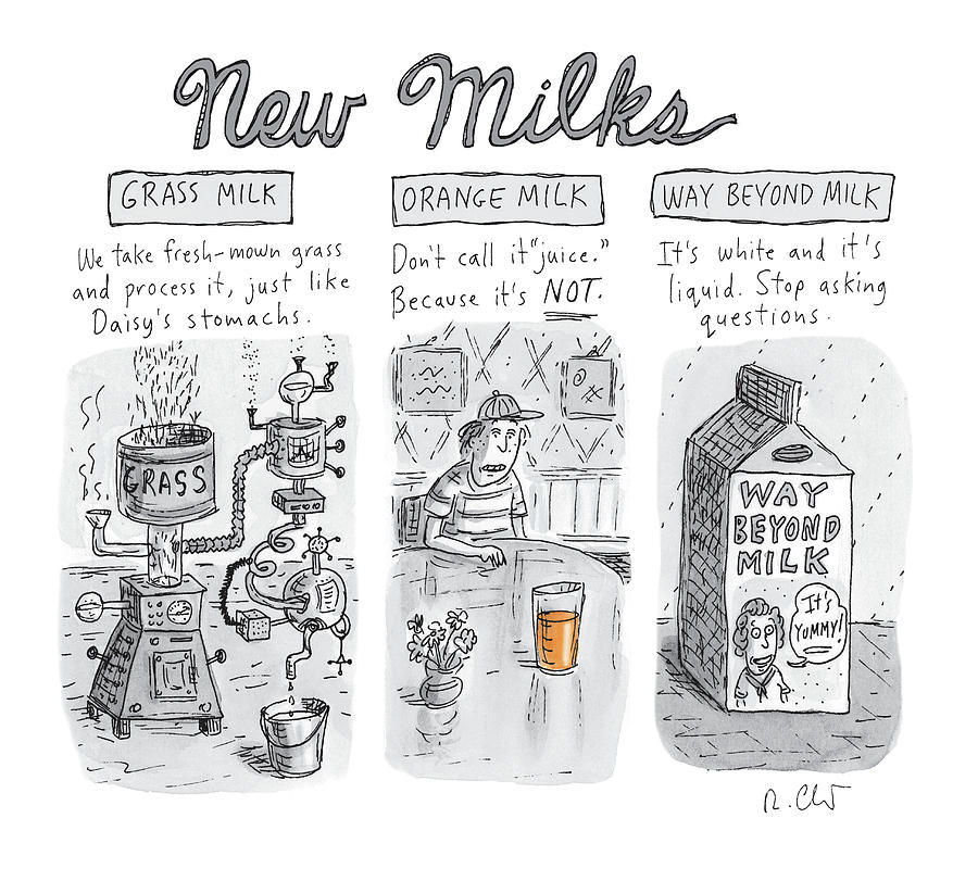 New Milks Drawing by Roz Chast