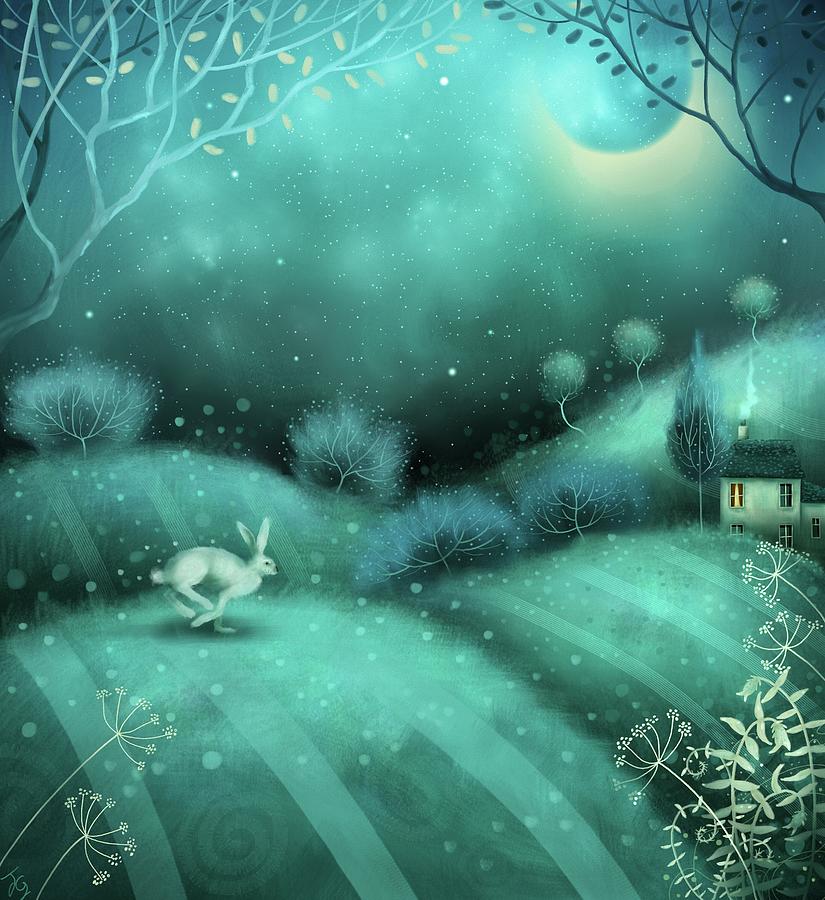 Landscape Painting - New Moon Hare by Joe Gilronan