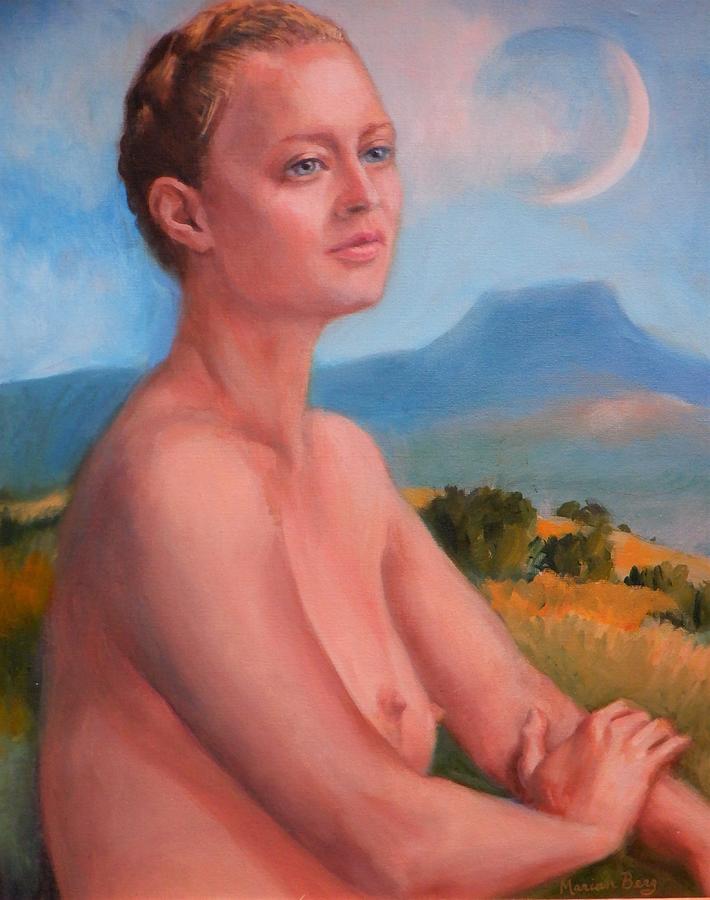 New Moon Meditation Painting by Marian Berg