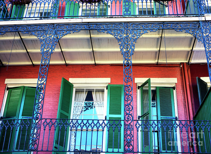 New Orleans Balcony Colors in the French Quarter Photograph by John Rizzuto