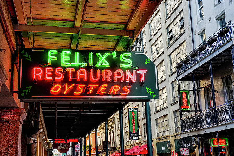 New Orleans Bourbon Street Felixs Oysters Restaurant in the French Quarter Photograph by Toby McGuire