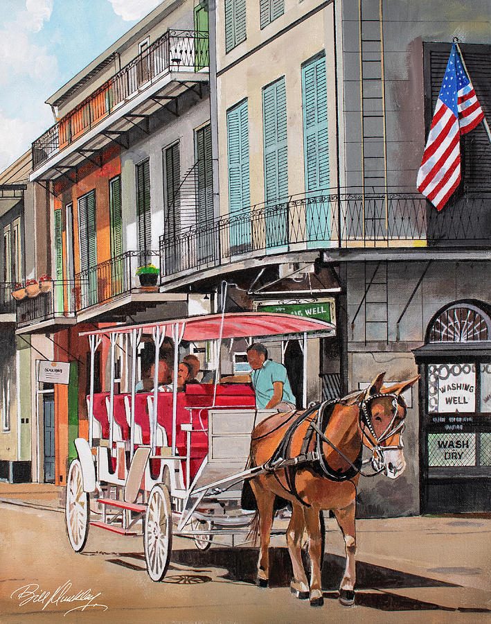 New Orleans Carriage Ride Painting by Bill Dunkley