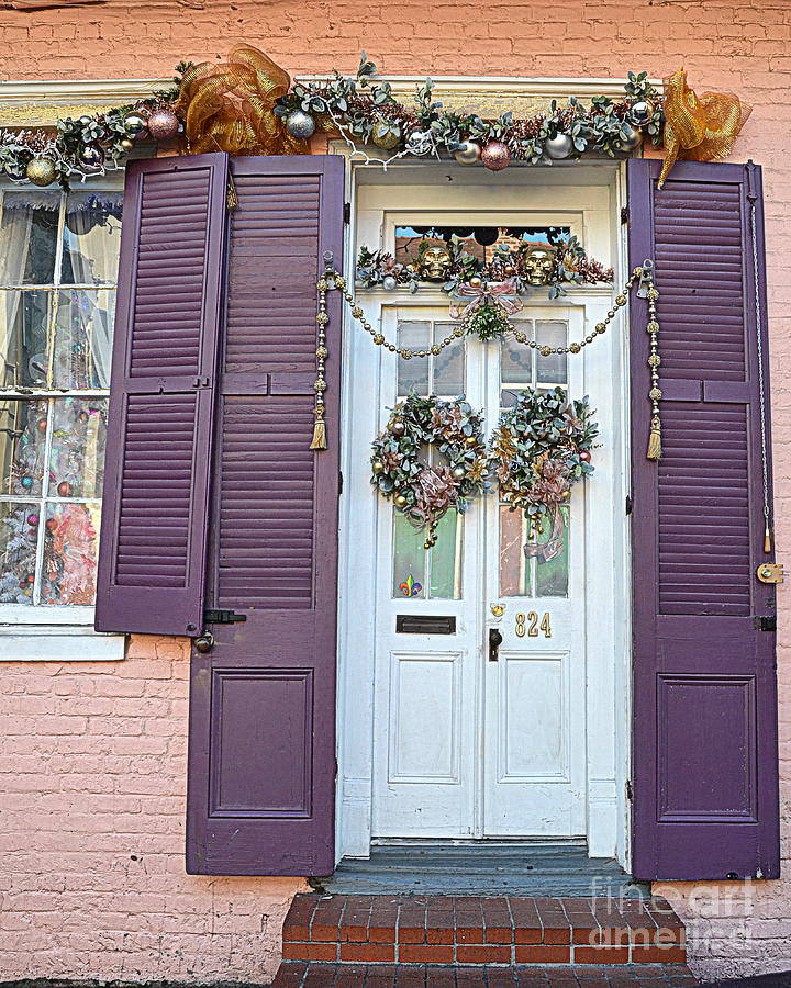 New Orleans Christmas Door Photograph by Tru Waters