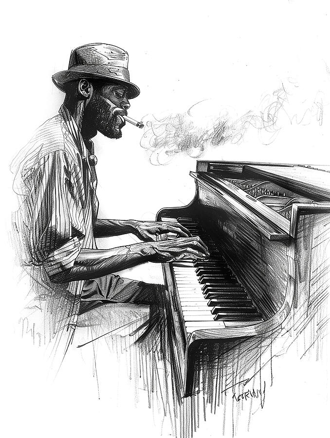 New Orleans Jazz Pianist Mixed Media by Stephen Smith Galleries - Fine ...