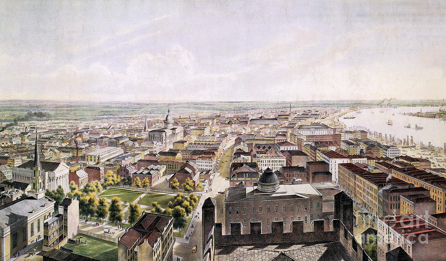 New Orleans, Louisiana, 1885 Drawing by Currier and Ives