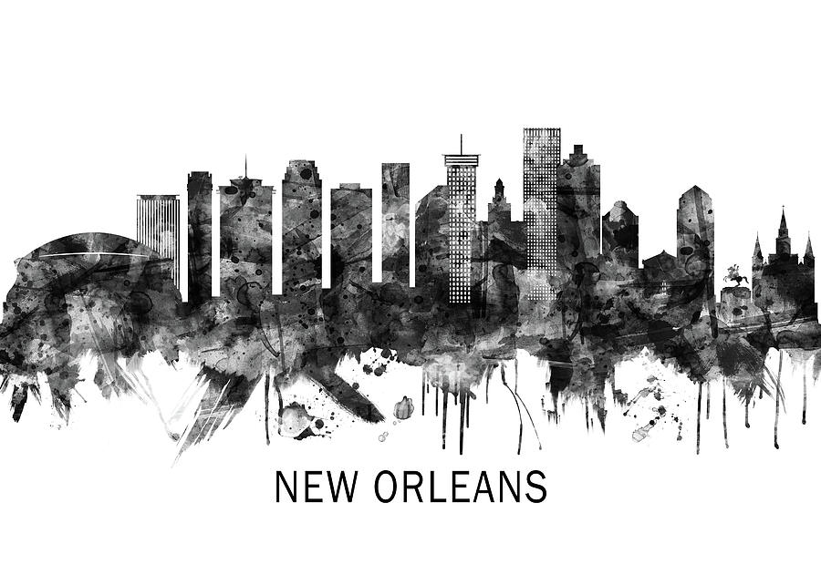 New Orleans Louisiana Skyline Bw Photograph