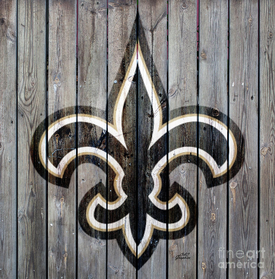 New Orleans Saints Wood Art 2 Digital Art by CAC Graphics