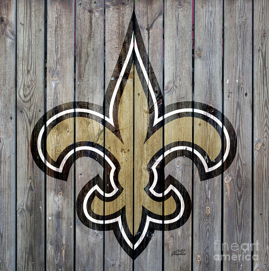 New Orleans Saints Wood Art Digital Art by CAC Graphics