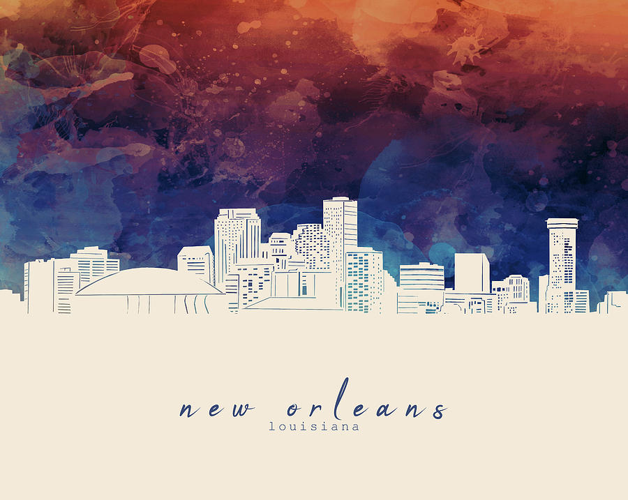 New Orleans Skyline Panorama 3 Digital Art