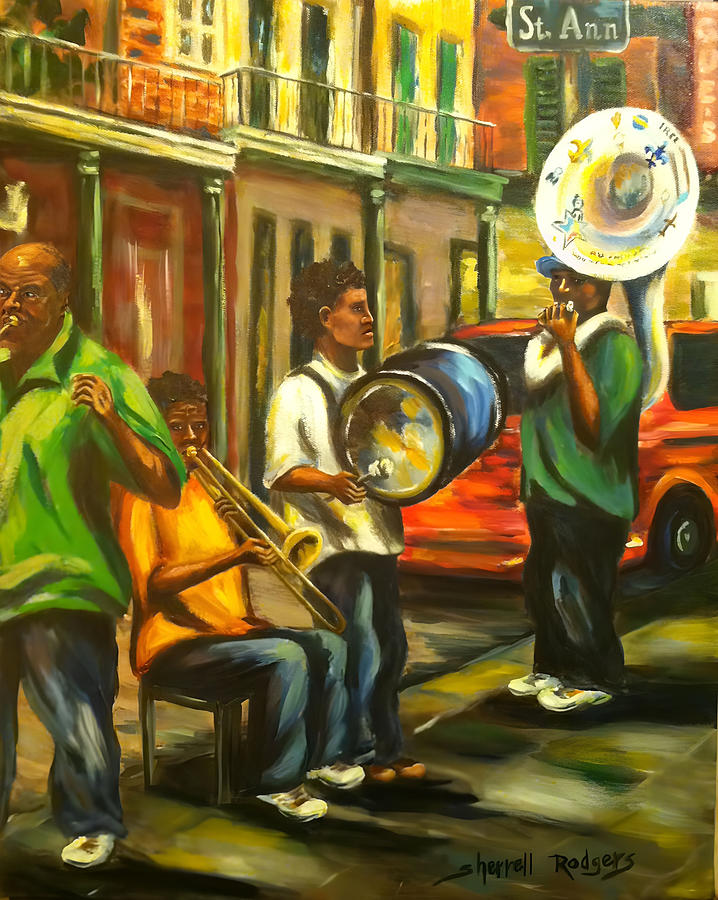 New Orleans Street Band Painting by Sherrell Rodgers