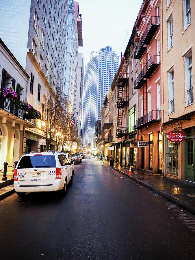 New Orleans Street Scene Toward Vanishing Point by Greg Chase