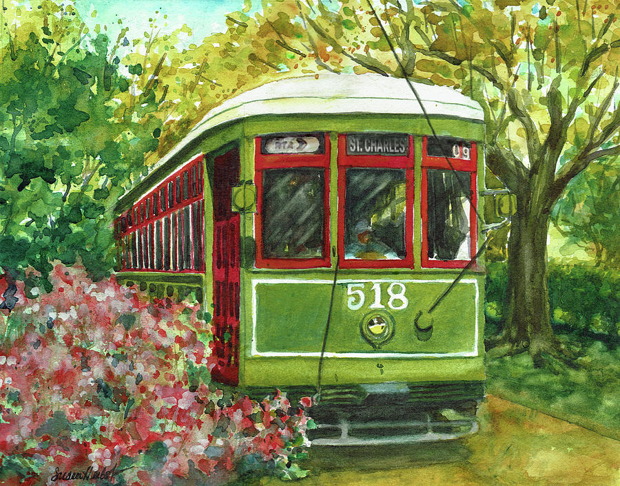 New Orleans Streetcar Painting by Susan Herbst