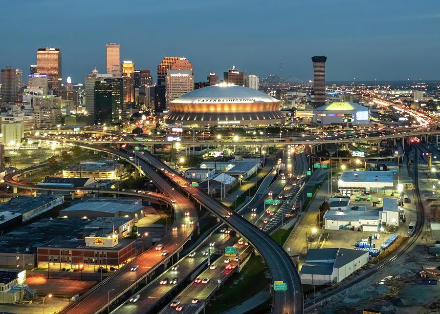 New Orleans Superdome and Skyline  Photograph by Jerry Fornarotto