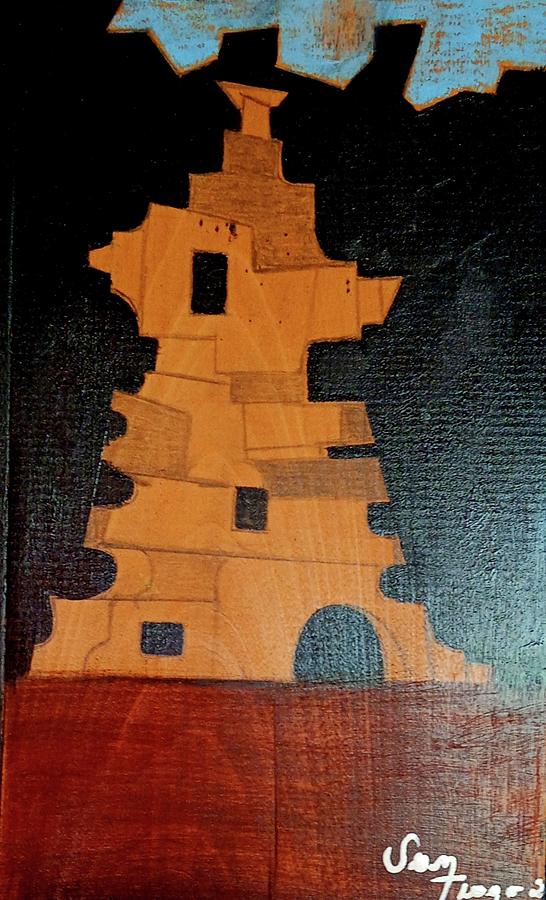 New pagoda Painting by Adalardo Nunciato  Santiago