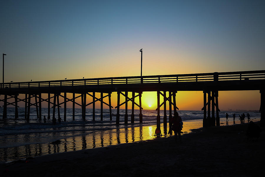Sunset Photograph - New port beach Pier II by Hyuntae Kim