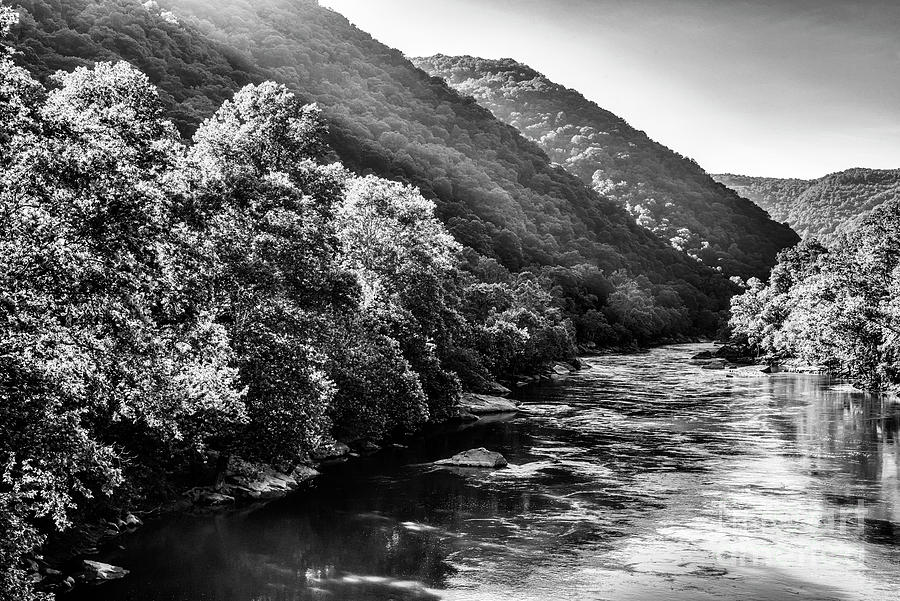 New River Gorge Black and White Photograph by Thomas R Fletcher
