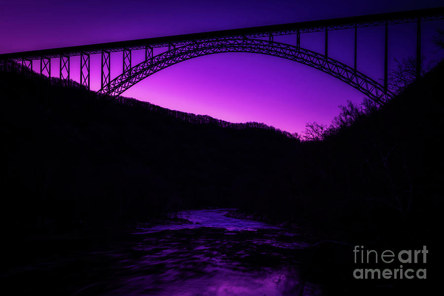 New River Gorge Bridge after Sunset Photograph by Thomas R Fletcher