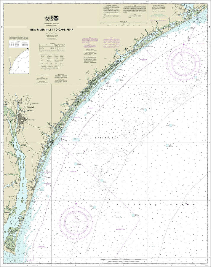 New River Inlet to Cape Fear Nautical Chart 11539 No Borders Digital ...