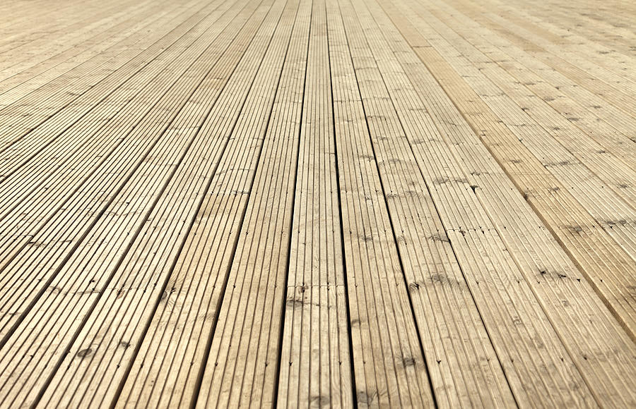 New sanded wooden garden decking Photograph by Kelvinjay