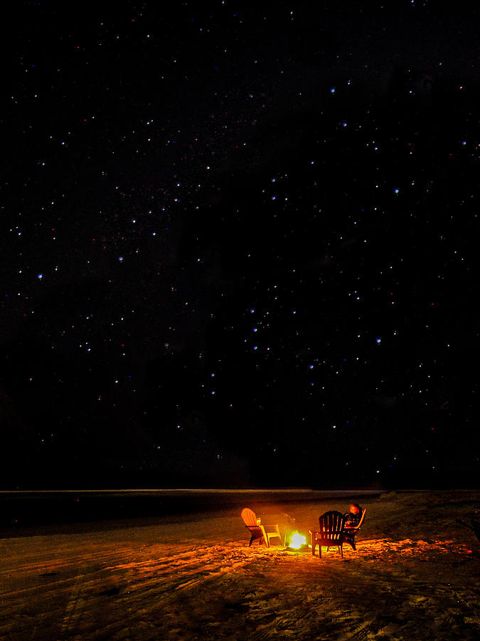 New Smyrna Beach Campfire Under the Stars Photograph by Danny Mongosa