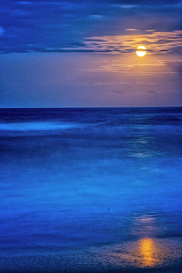 New Smyrna Beach Full Moon II Photograph by Tom Singleton