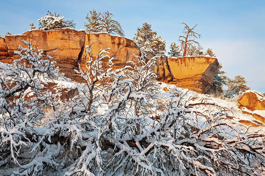 New Snow on the Rimrocks 2 Photograph by Jack Bell