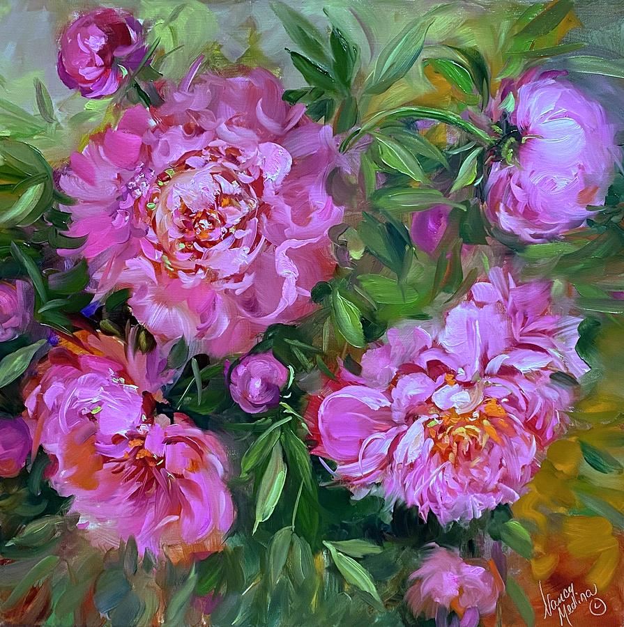 New Spring Peonies Painting By Nancy Medina