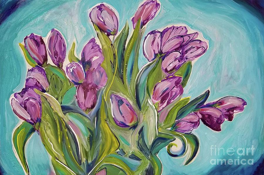 New Tulips Painting by Catherine Gruetzke-Blais
