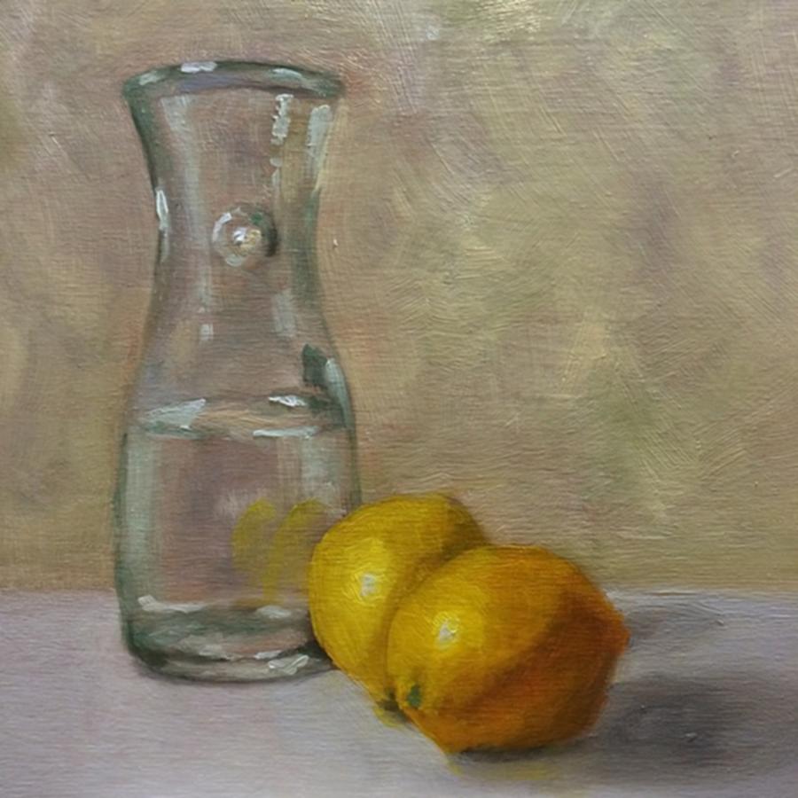 Still Life with Carafe and Lemons Painting by Abigail Muncy