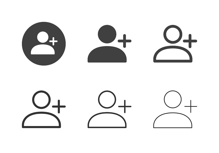 New User Icons - Multi Series Drawing by Rakdee