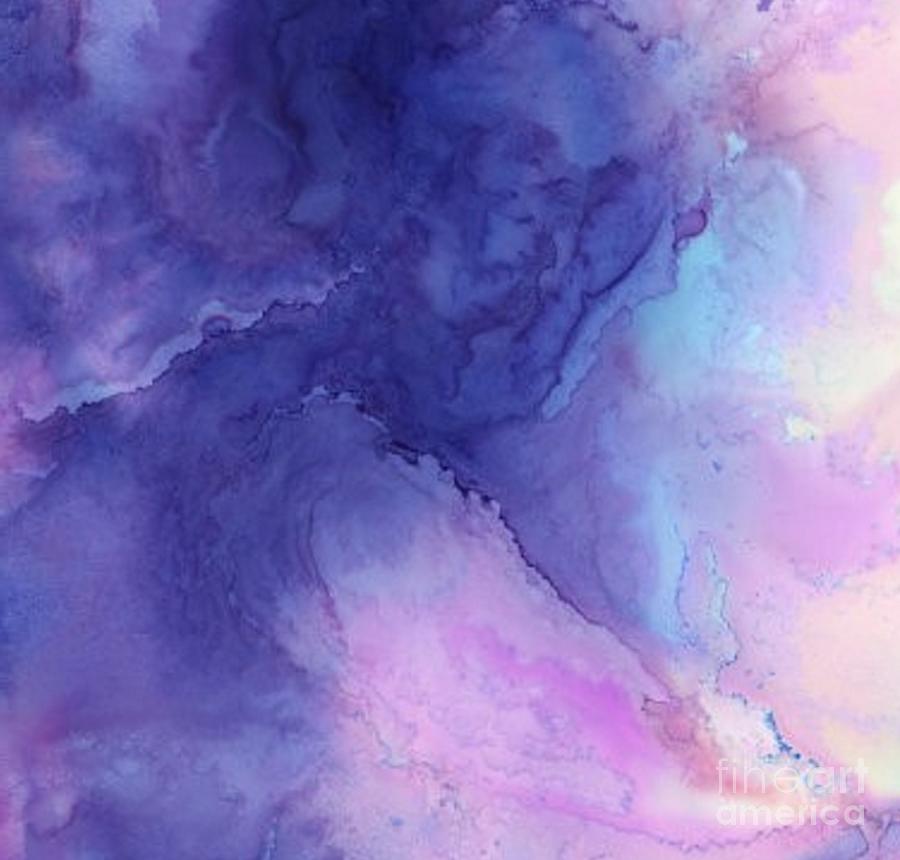 New Way - purple abstract Painting by Vesna Antic