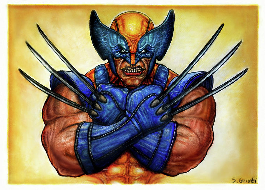 New Wolverine Portrait - Watercolor painting Painting by Stephan Grixti