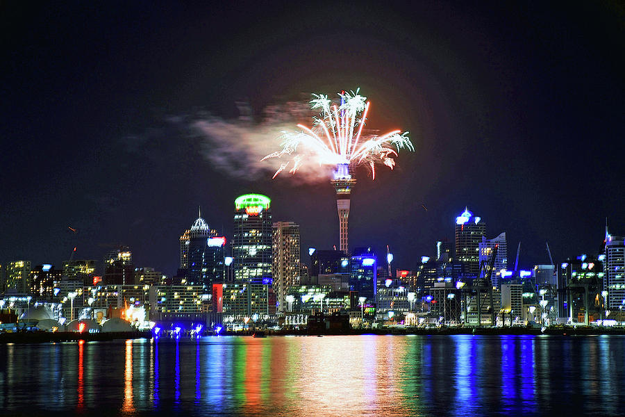City Photograph - New Year in Auckland New Zealand by Maria isabel Villamonte