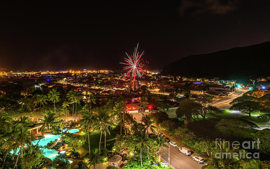 New Years 2019-2020 Fireworks From Hawaii Kai Photograph