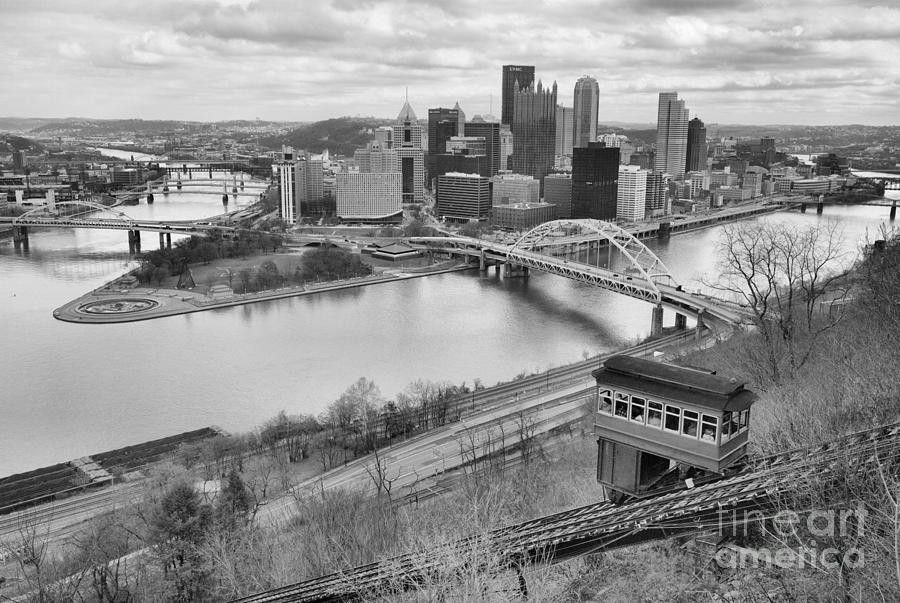 New Years Eve Day Pittsburgh View 2021 Black And White Photograph by Adam Jewell