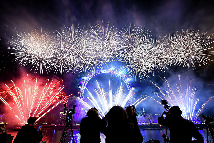New Years Eve Fireworks Photograph by Andrew Lalchan
