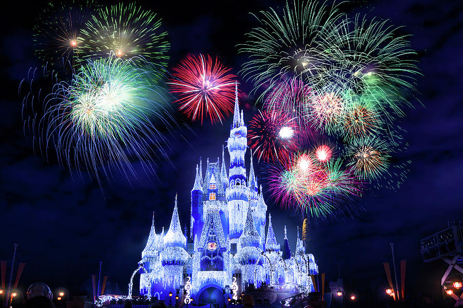 New Years Eve Fireworks at Walt Disney World Photograph by Mark Andrew Thomas