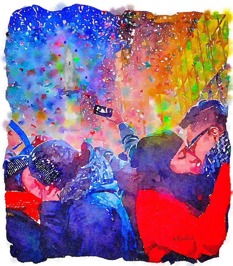New Years Eve, Times Square Painting by Wade Binford