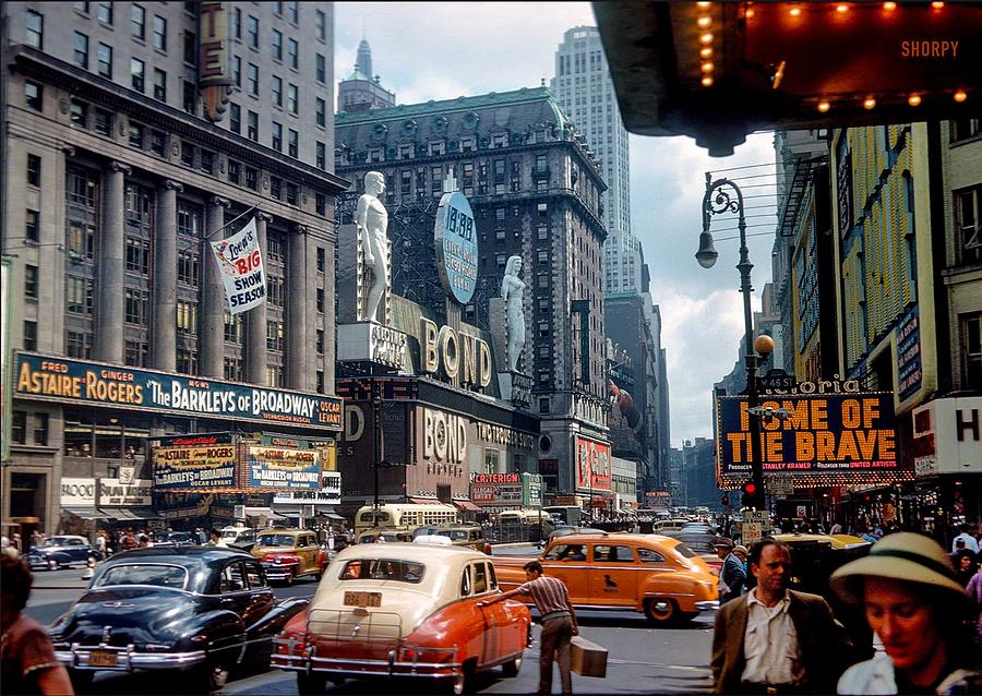 New York, 1949. The Trans-lux Theater On Broadway In Times Square 