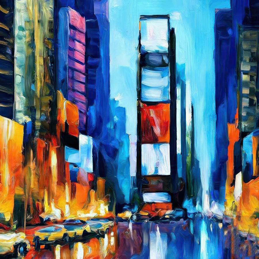 New York abstract painting 10 Digital Art by Yury Malkov Fine Art America